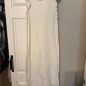 Universal Thread Cream Ruffle Sleeve Midi Dress